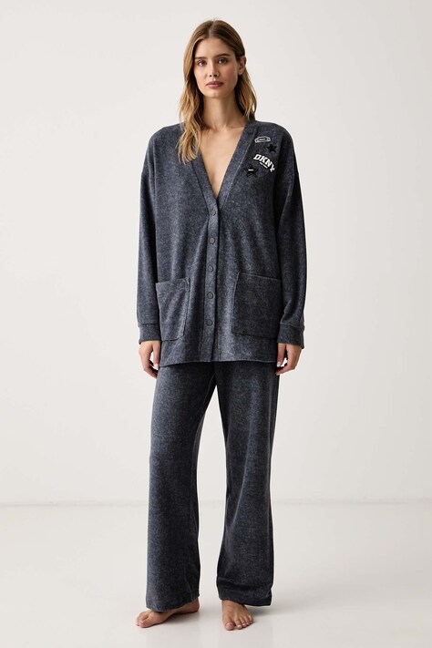 DKNY Piżama damska szara YI00130