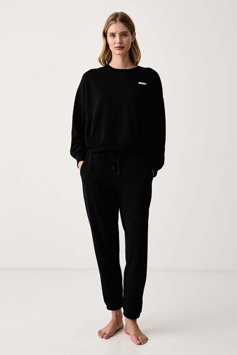 DKNY Piżama damska z bawełną czarna YI80125