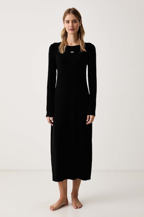 DKNY Koszula nocna damska z wiskozy czarna YI00136