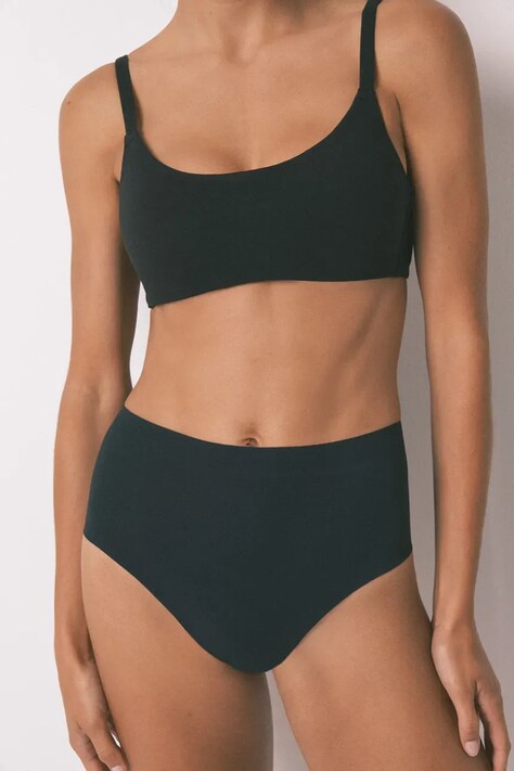 women'secret Majtki bezszwowe damskie z bawełną czarne 5691564