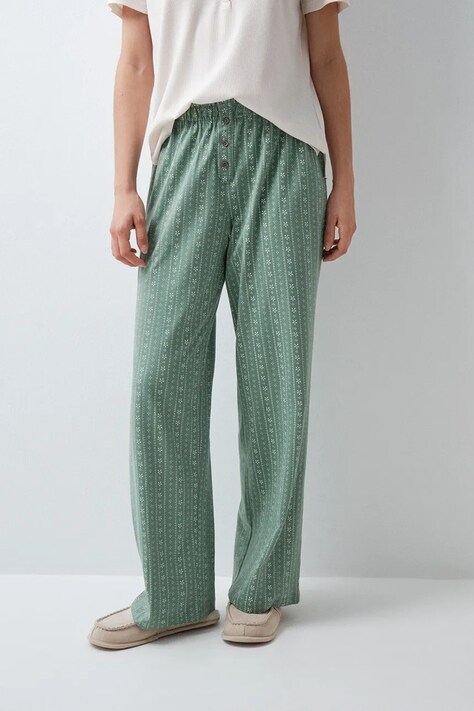 women'secret Spodnie piżamowe damskie bawełniane turkusowe 3704539