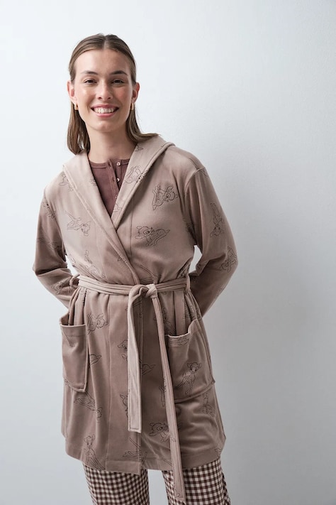 women'secret Szlafrok damski brązowy 4414342