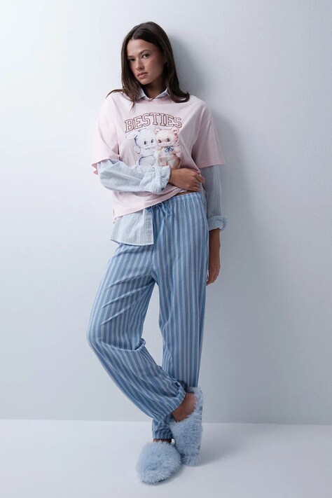 women'secret піжамні штани жіночі бавовняні — AW26-BIDZ3J, блакитний — фото 2