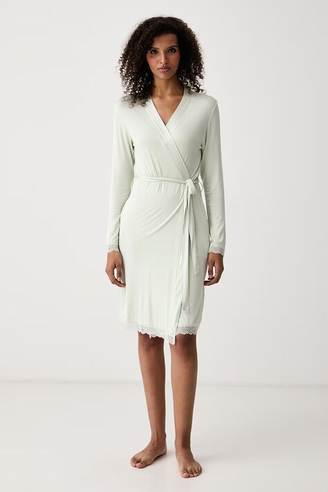 women'secret Szlafrok damski z wiskozą zielony 4354031