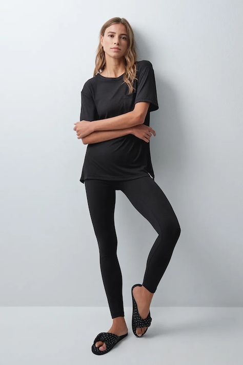 women'secret Piżama dwuczęściowa damska z modalem czarna 4754186