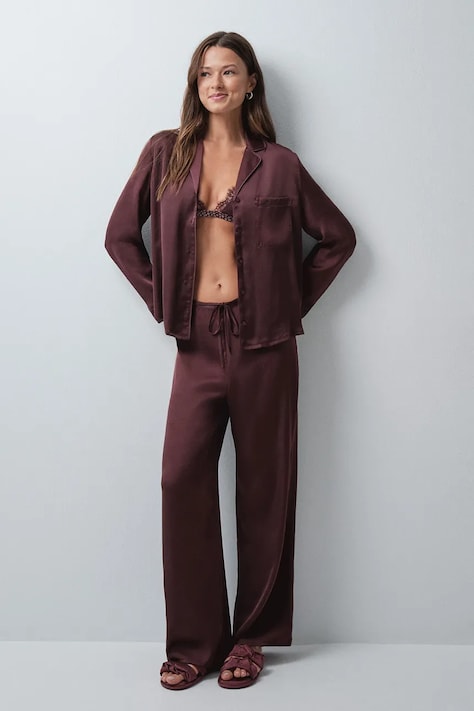 women'secret Dvojdielne pyžamo dámske burgundské 3594786