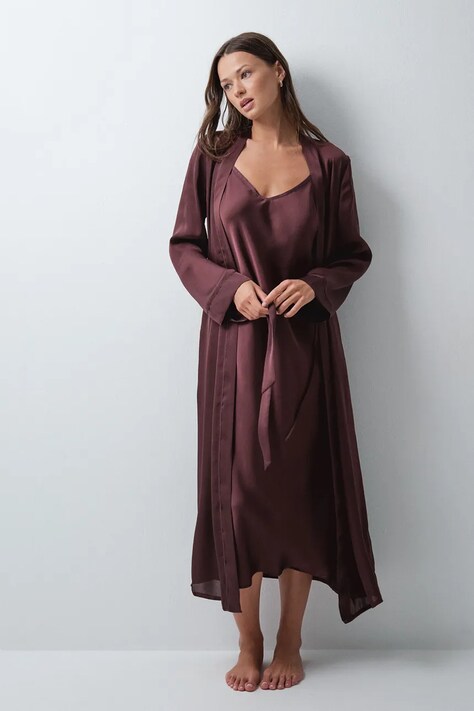 women'secret Szlafrok damski bordowy 4684187