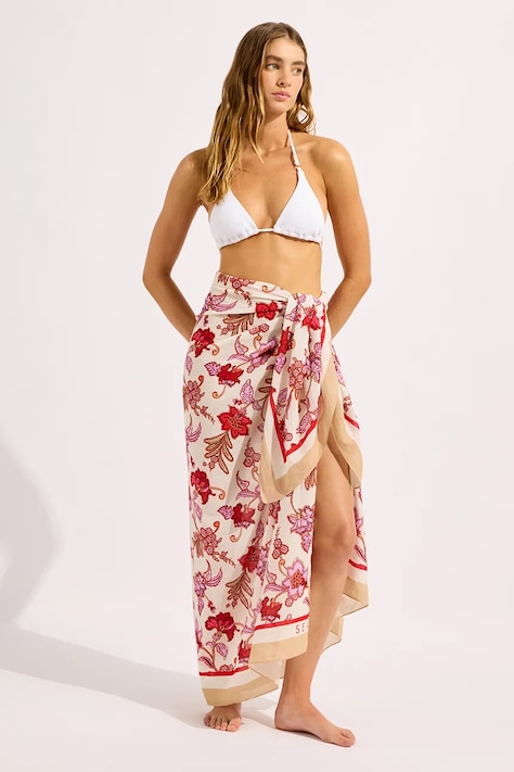Seafolly pareo damskie Summer Chintz Sarong różowe 55776-SG