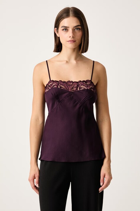 Chantelle Top bieliźniany damski z lyocellu Illusion fioletowy C1B0I5