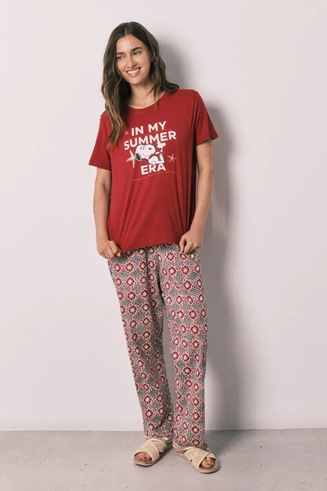 women'secret piżama damska bawełniana czerwona 3134026