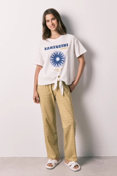 women'secret piżama damska bawełniana żółta 3594723