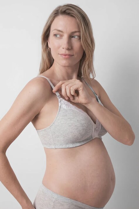 women'secret Biustonosz do karmienia z bawełną szary 4654626