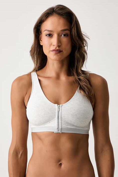 women'secret biustonosz pooperacyjny bawełniany z elastanem szary 4324018