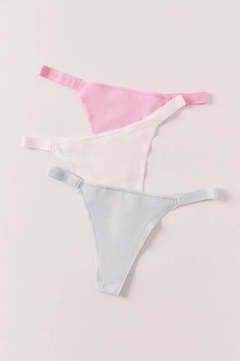 women'secret stringi damskie bawełniane z elastanem 3-pack multicolor 4933683
