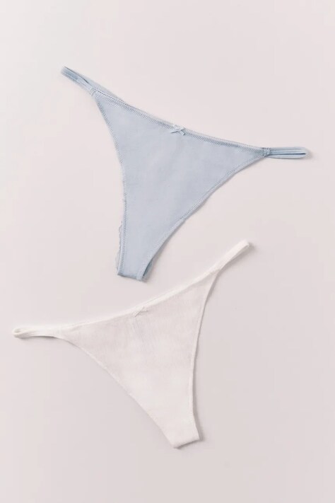 women'secret στρινγκ γυναικεία βαμβακερά με ελαστάν 2-pack λευκά 4633573