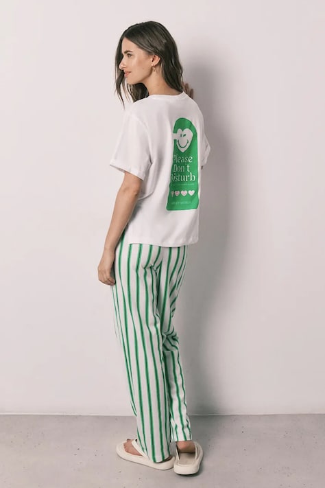 women'secret piżama dwuczęściowa damska bawełniana biała 3133542