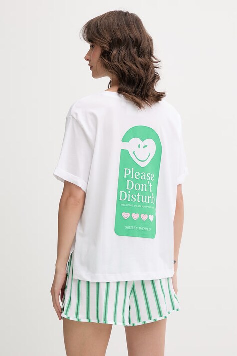 women'secret piżama dwuczęściowa damska bawełniana biała 3133538