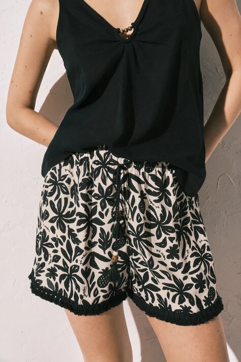 women'secret szorty piżamowe damskie z wiskozy czarne 3703248