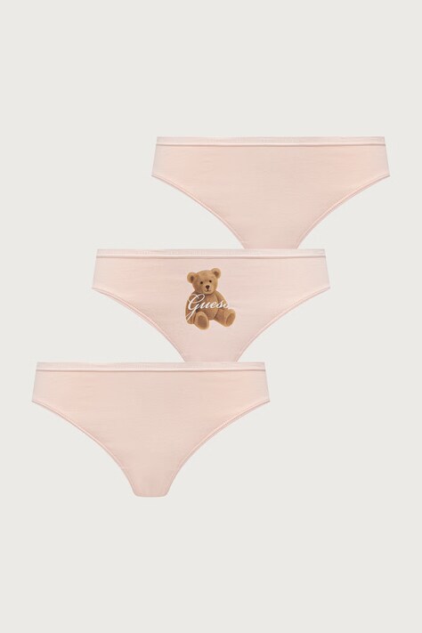 Guess Figi damskie bawełniane z elastanem ARIA 3-pack różowe O6BG03 K5996