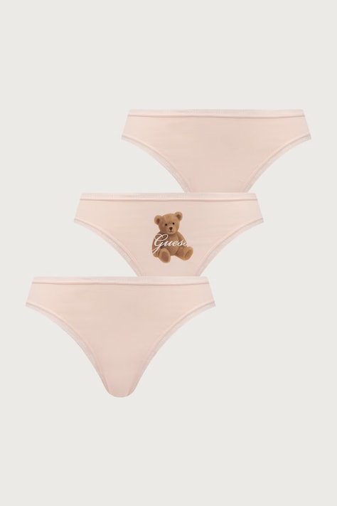 Guess Stringi damskie bawełniane z elastanem ARIA 3-pack różowe O6BG02 K5995