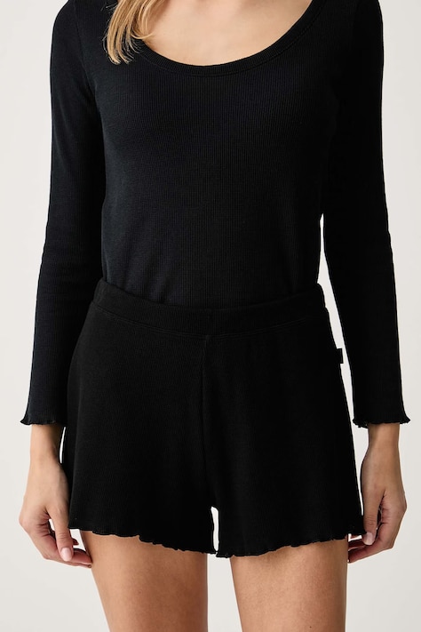 BOSS Kratek spodnji del pižame ženski z modalom Cosy Waffle_Shorts črn 50561021