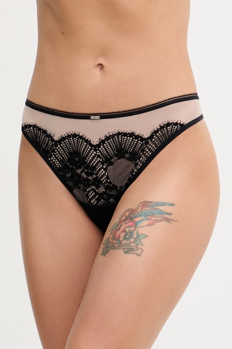 BOSS stringi damskie THONG_AURORA czarne 50566448
