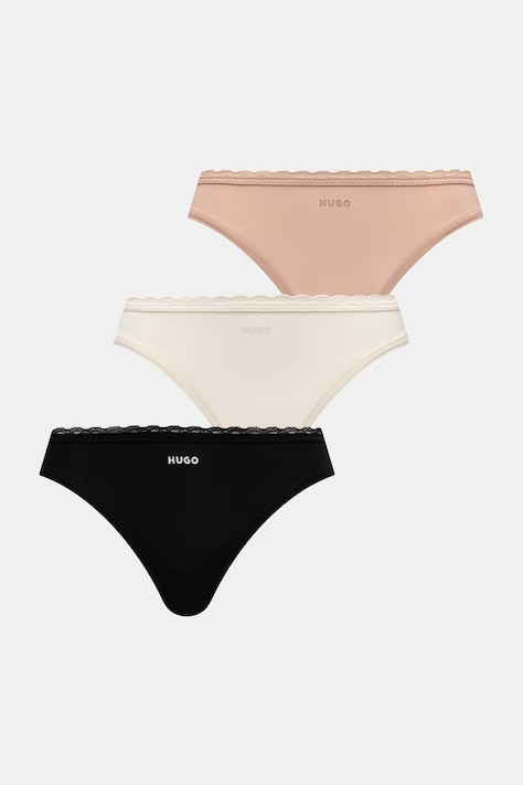 HUGO stringi damskie TRIPLET MICRO THONG 3-pack czarne 50566737