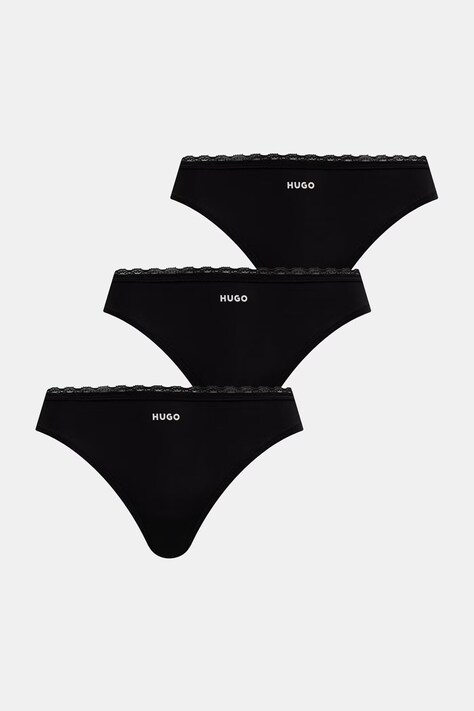 HUGO στρινγκ Γυναικεία TRIPLET MICRO THONG 3-pack μαύρα 50566737