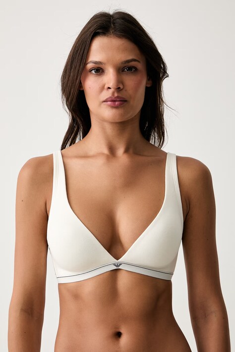 Emporio Armani Underwear biustonosz plunge bawełniany z elastanem beżowy EW000436.AF25589