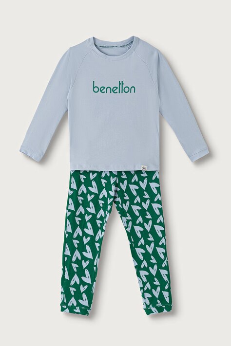 United Colors of Benetton Dvodijelna pidžama za djecu s pamukom roza 3G680P0A6