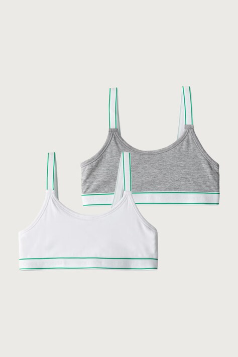 United Colors of Benetton Podprsenka detská bavlnená s elastanom 2-pak sivá 3G680R00B