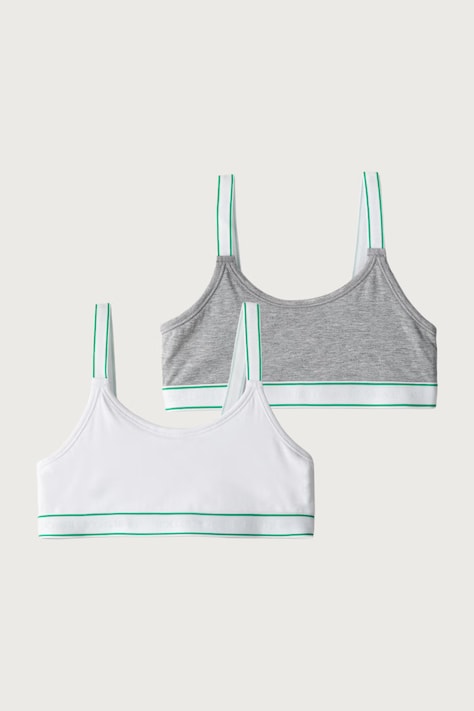 United Colors of Benetton Podprsenka detská bavlnená s elastanom 2-pak sivá 3G680R00B