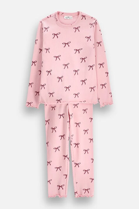 Coccodrillo dvoudílné pyžamo dětské bavlněné s elastanem růžové PYJAMAS