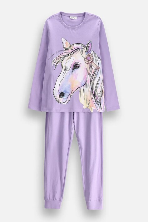 Coccodrillo dvoudílné pyžamo dětské bavlněné fialové PYJAMAS