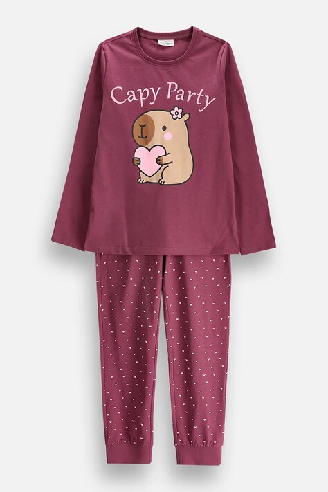 Coccodrillo dvoudílné pyžamo dětské bavlněné fialové PYJAMAS