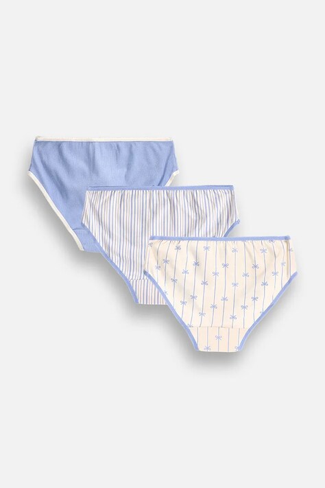 Coccodrillo Majtki dziecięce bawełniane z elastanem 3-pack niebieskie PANTS