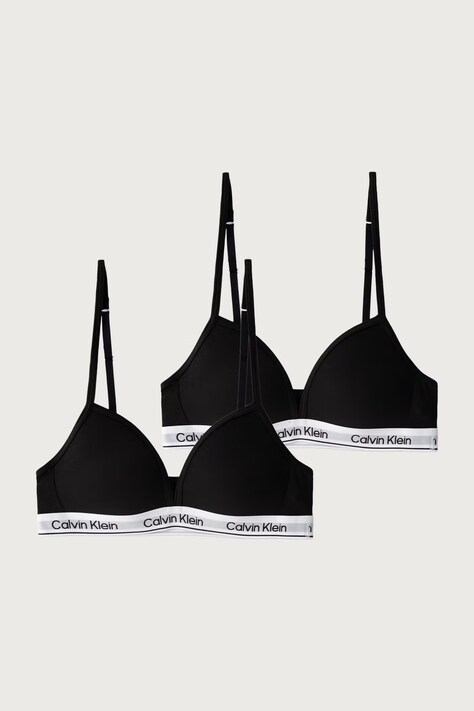 Calvin Klein Underwear Biustonosz dziecięcy bawełniany z elastanem 2-pack czarny G80G800741
