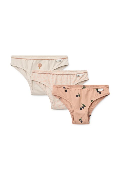 Liewood Nohavičky detské bavlnené s elastanom Aylin Briefs 3-Pack ružové LW20282