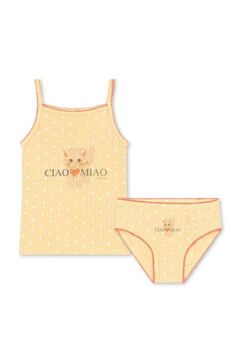 Konges Sløjd Komplet bielizny dziecięcej bawełnianej MINNIE UNDERWEAR GOTS żółty KS106173