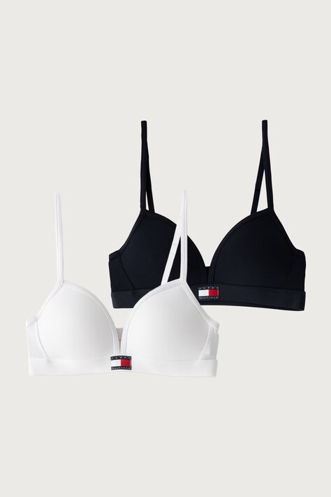 Tommy Hilfiger Biustonosz trójkątny dziecięcy bawełniany z elastanem 2-pack granatowy UG0UG00845