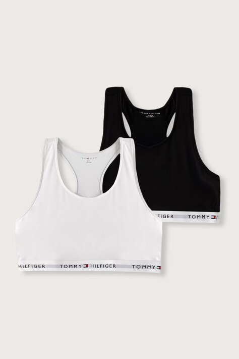 Tommy Hilfiger biustonosz sportowy damski bawełniany z elastanem czarny UG0UG00852