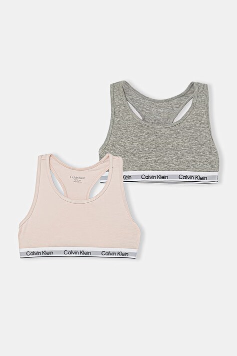 Calvin Klein Underwear biustonosz dziecięcy bawełniany z elastanem 2-pack różowy G80G800742
