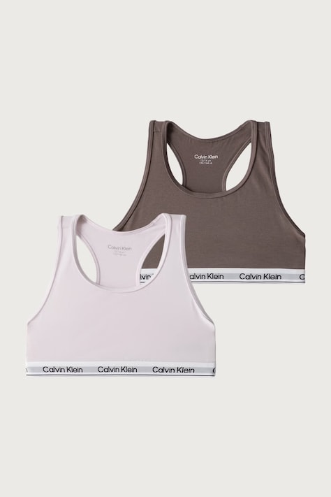 Calvin Klein Underwear Podprsenka detská bavlnená s elastanom 2-pak fialová G80G800742