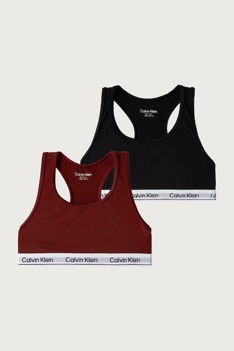 Calvin Klein Underwear Podprsenka detská bavlnená s elastanom 2-pak burgundská G80G800742