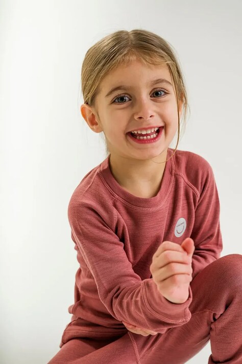Viking Kids Longsleeve termoaktywny dziecięcy z wełną merino Soft Baselayer Merino Top różowy 50.25575