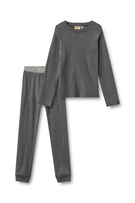Wheat Komplet bielizny termoaktywnej dziecięcy z wełny merino szary 7230-775 RWS
