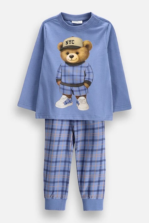 Coccodrillo Piżama dwuczęściowa dziecięca bawełniana niebieska PYJAMAS
