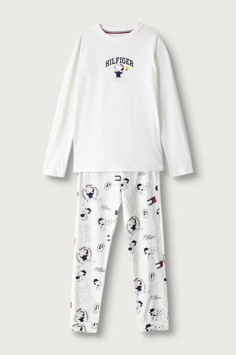 Tommy Hilfiger Piżama dwuczęściowa dziecięca bawełniana biała UK0UK00103