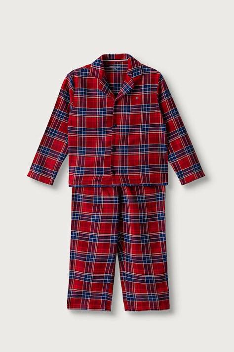 Tommy Hilfiger Piżama dwuczęściowa dziecięca bawełniana czerwona UK0UK00105