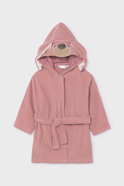 Mayoral Newborn accappatoio con cappuccio per neonati in cotone rosa 9177